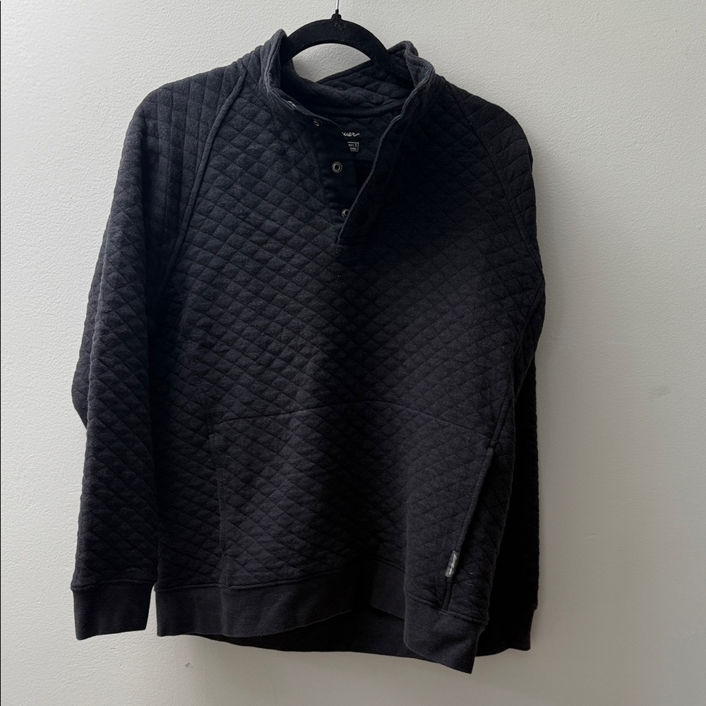 Eddie Bauer Black Quilted Sweater with High Neck